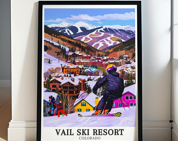 Vail Ski Resort Travel Print Golden Peak Terrain Park Vail Mountain Prints Vail Ski Resort Decor Vail Ski Resort Print