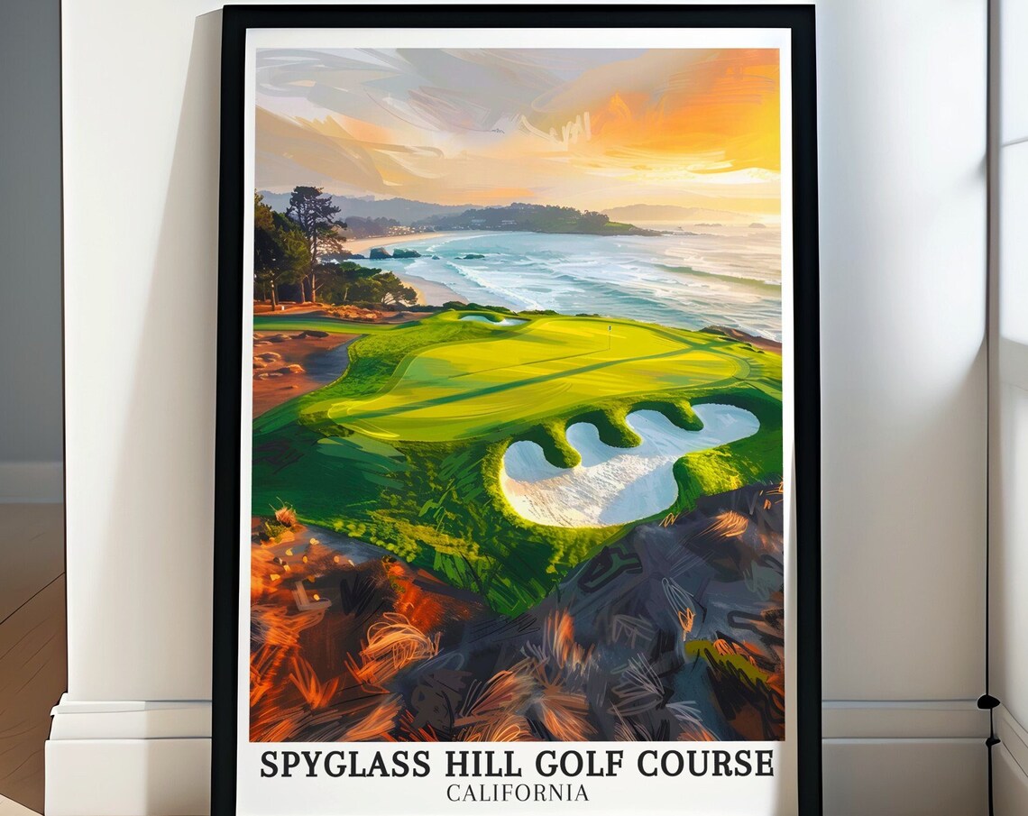 Spyglass Hill Golf Course Travel Poster, Monterey Bay