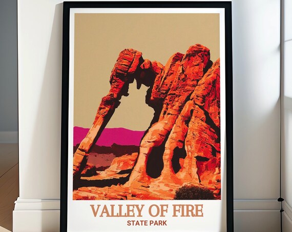Valley Of Fire State Park Elephant Rock Vintage Travel Poster