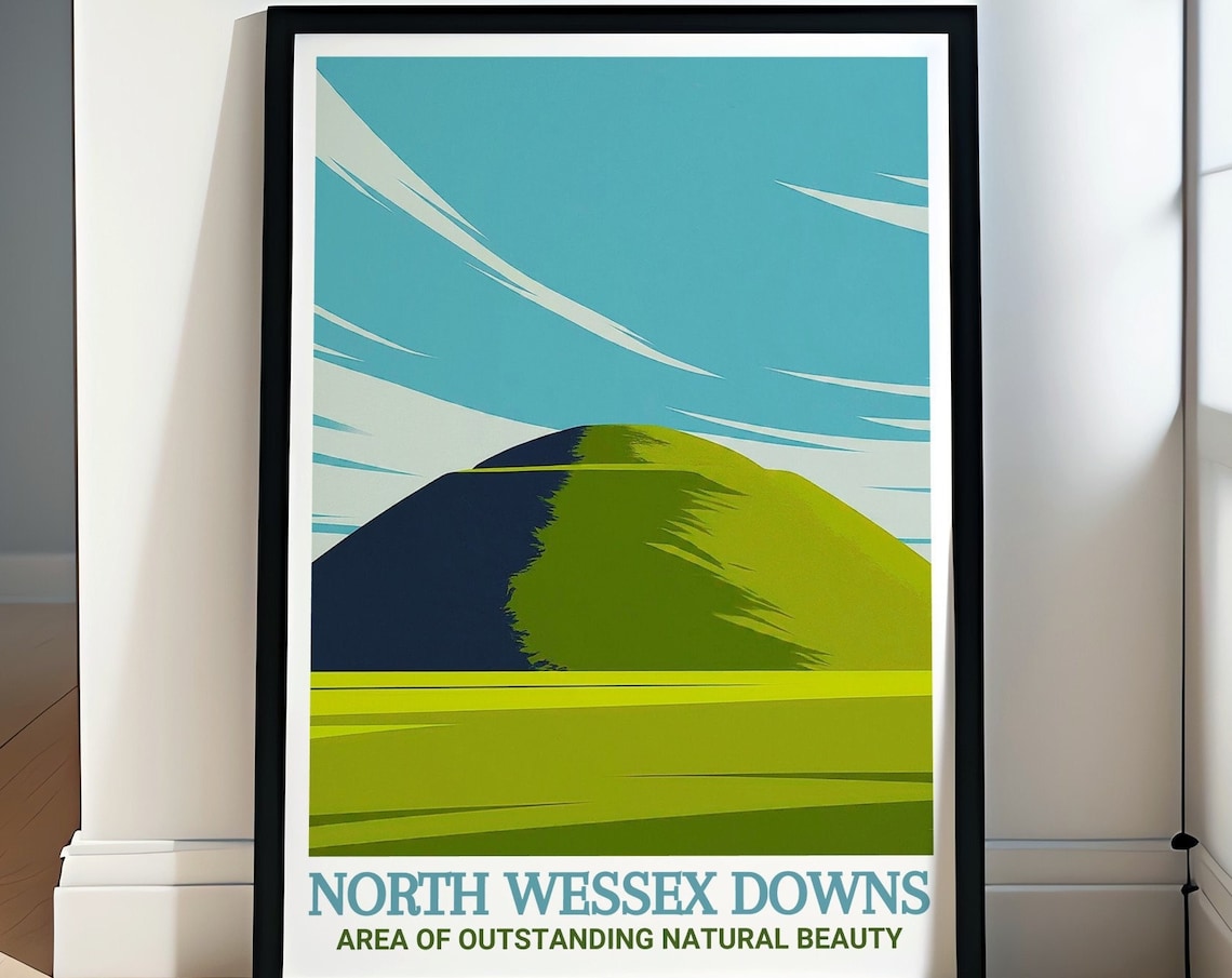 North Wessex Downs Silbury Hill Minimalist Chalk Mound Poster