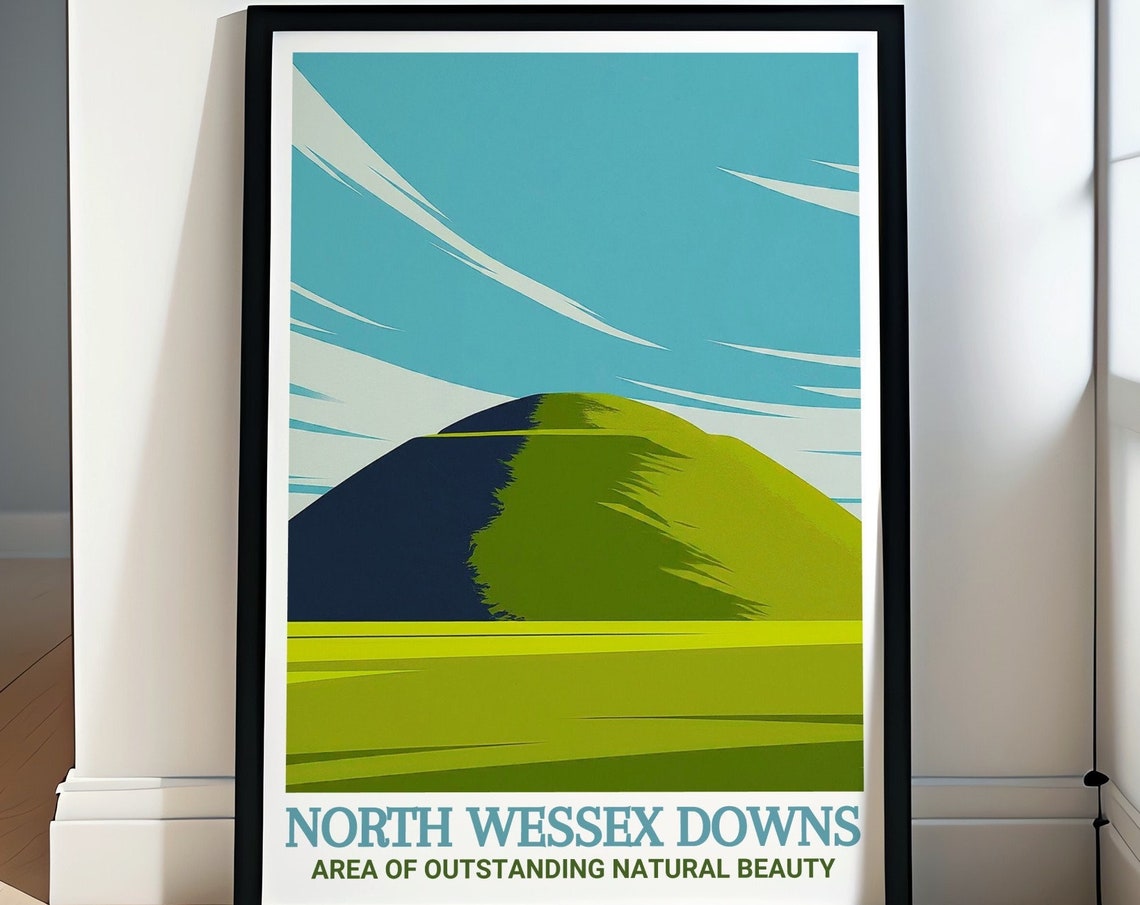 North Wessex Downs Travel Print Silbury Hill Print And North Wessex Downs Artwork For Home Decor Silbury Hill Poster Wessex Downs Decor