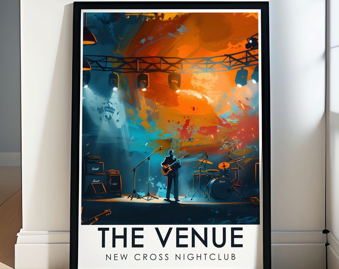 The Venue New Cross Main Stage Guitarist Concert Lights Poster