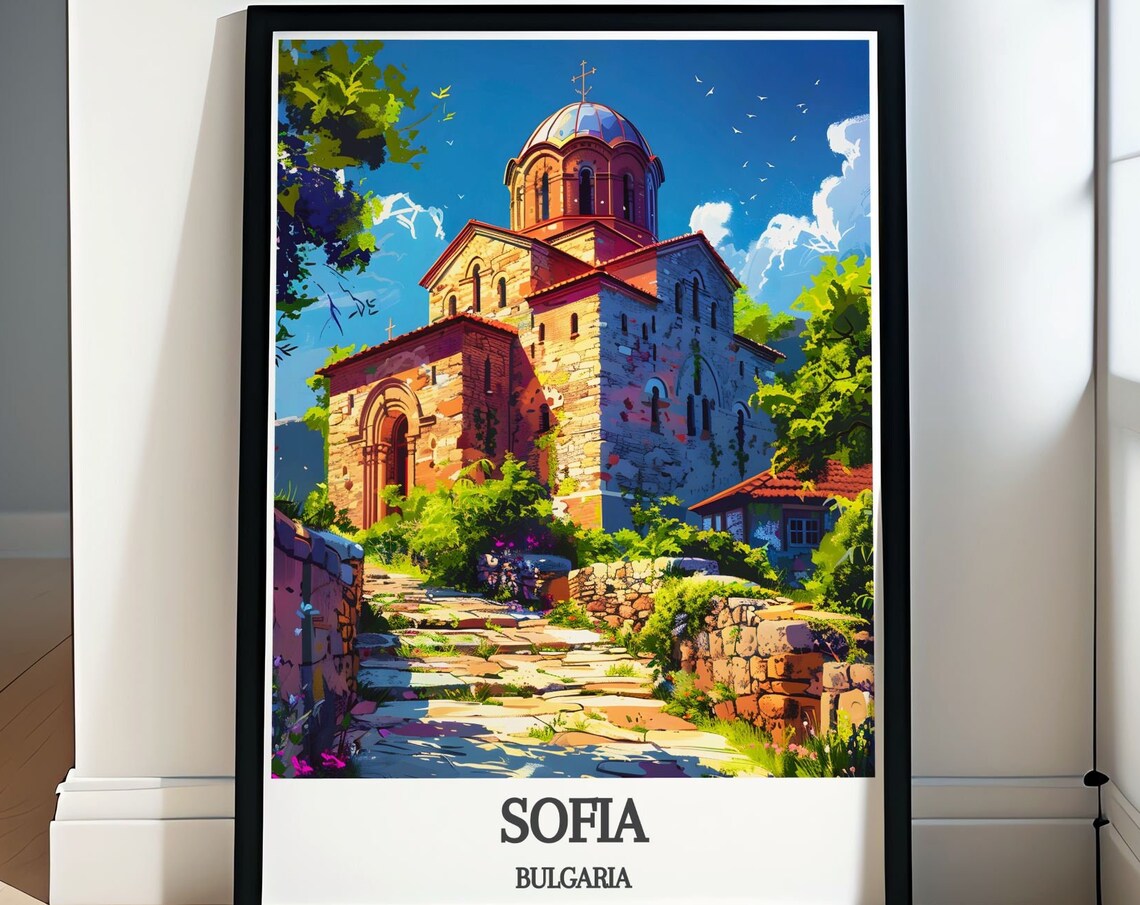 Sofia Bulgaria Historic Stone Dome Church Poster Balkan Travel Art