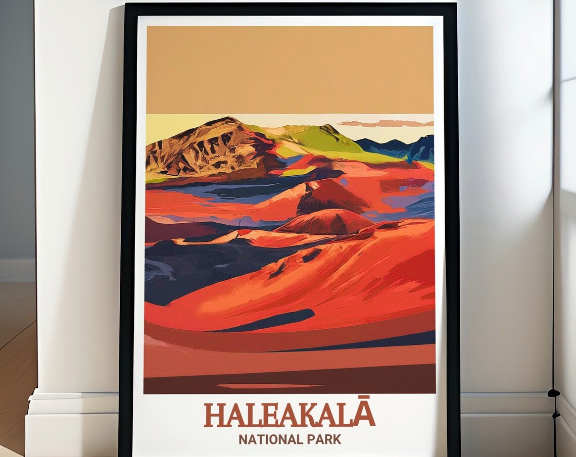 Haleakalā National Park Crater Red Volcanic Hills Travel Poster