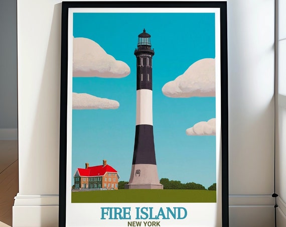 Fire Island Travel Poster Fire Island Lighthouse Travel Posters Fire Island Lighthouse Art And Gifts Fire Island Decor