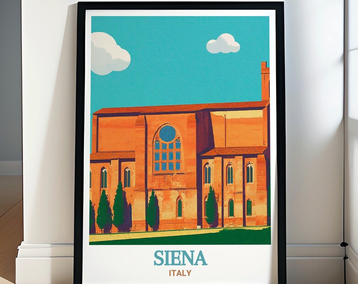 Siena Italy Basilica Di San Domenico Brick Church Cypress Poster