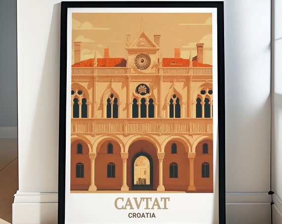 Cavtat Travel Art Rectors Palace Prints Rectors Palace Decor Rectors Palace Travel Poster Cavtat Decor Cavtat Poster