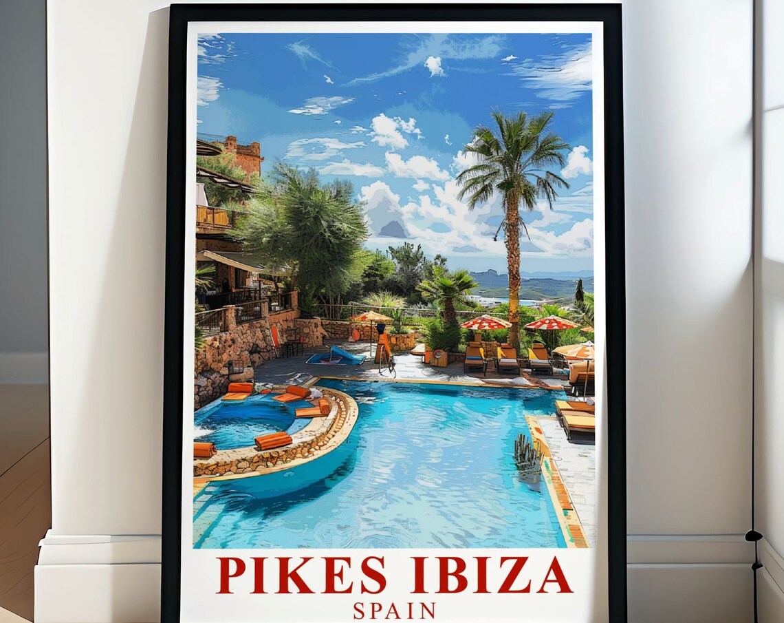 Pikes Ibiza Spain Legendary Hotel Poolside Sun Loungers Poster
