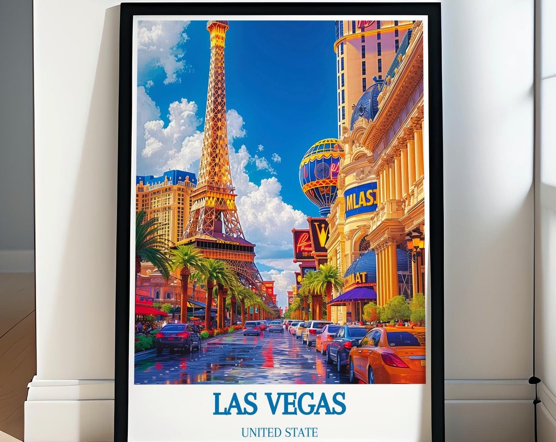 Las Vegas Paris Eiffel Tower Replica Boulevard Daytime Poster