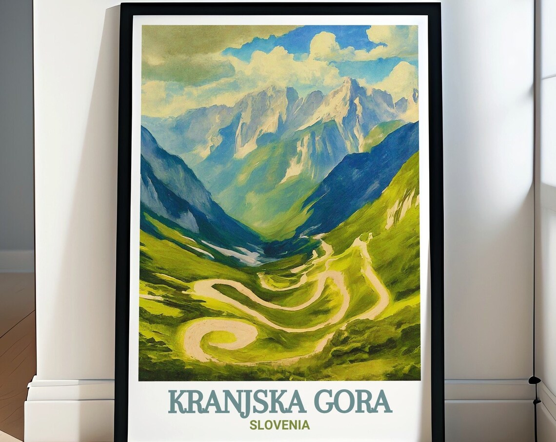 Kranjska Gora Mountain Pass Winding Road Slovenia Travel Poster
