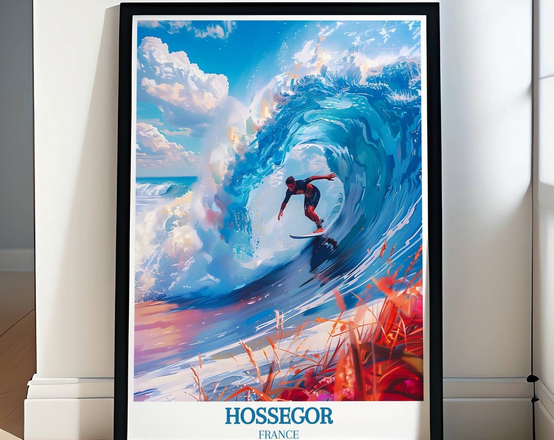 Hossegor Travel Poster Hossegor Poster France Travel Print Destination Poster France Travel Poster Landes
