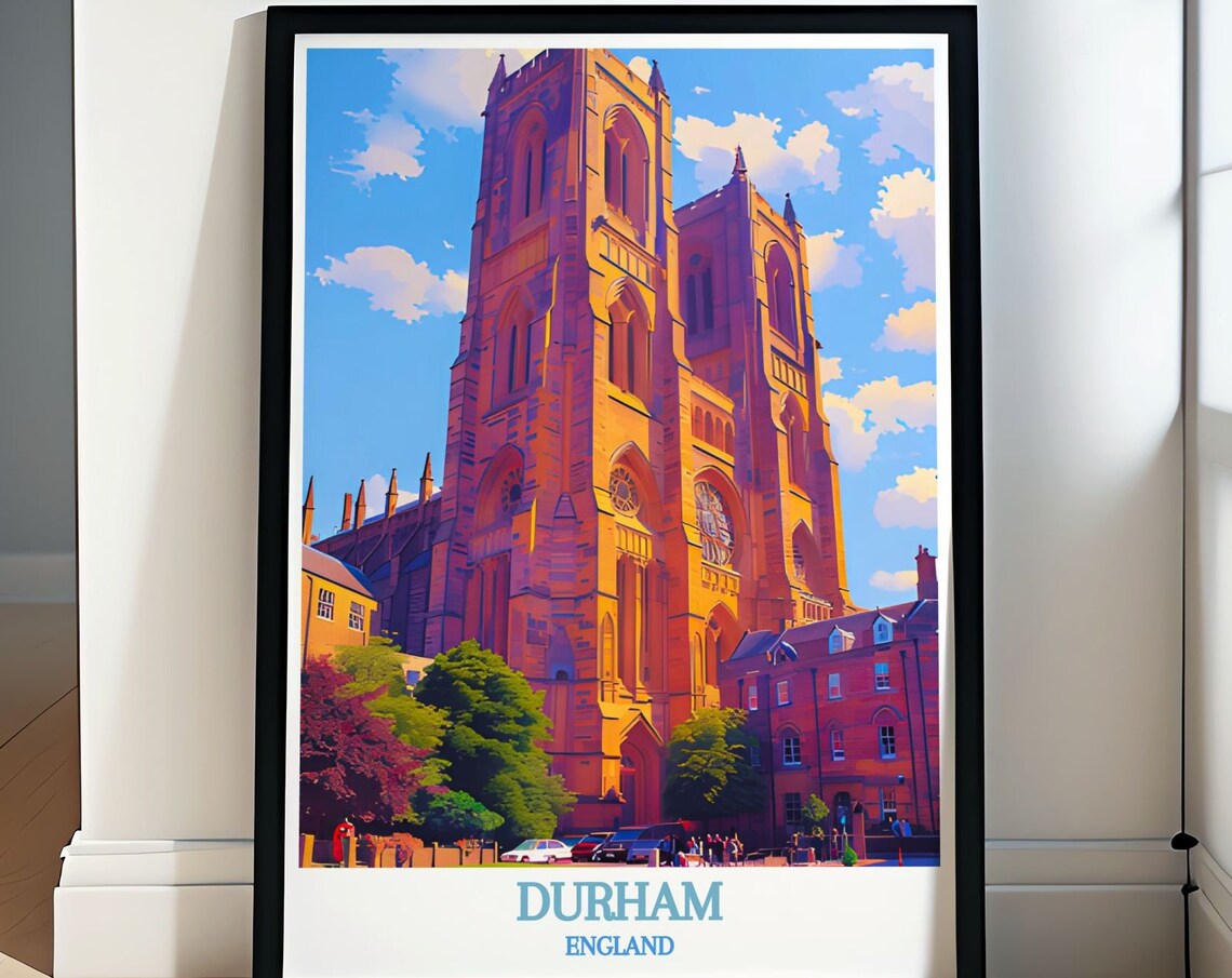 Durham England Cathedral Golden Stone Facade Landmark Poster