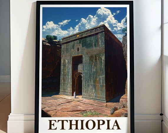 Ethiopia Print Ethiopia Poster Addis Ababa Poster Lalibela Rock Hewn Churches Artwork Decor Of Lalibela Rock Hewn Churches