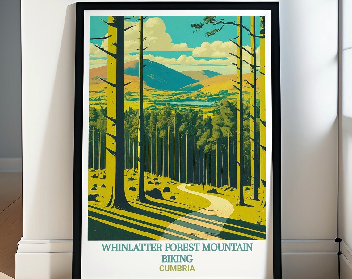 Whinlatter Forest Mountain Biking Cumbria Trail Travel Poster