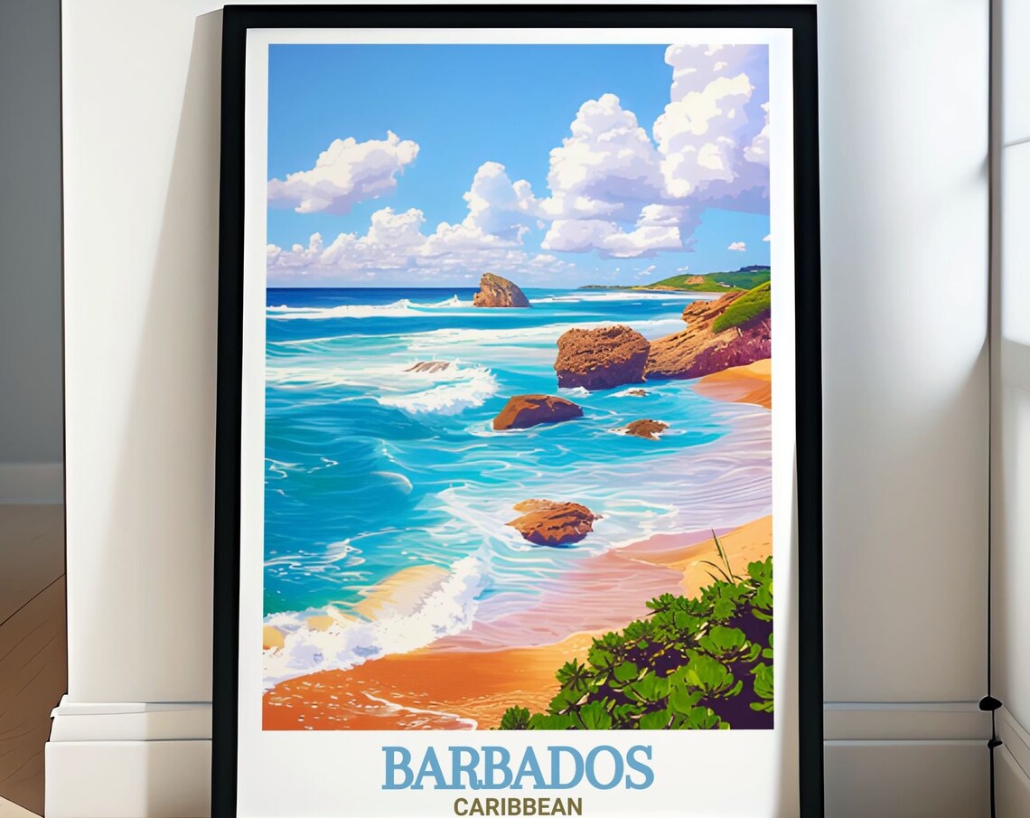 Barbados Bathsheba Beach Rocky Shore And Crashing Waves Poster