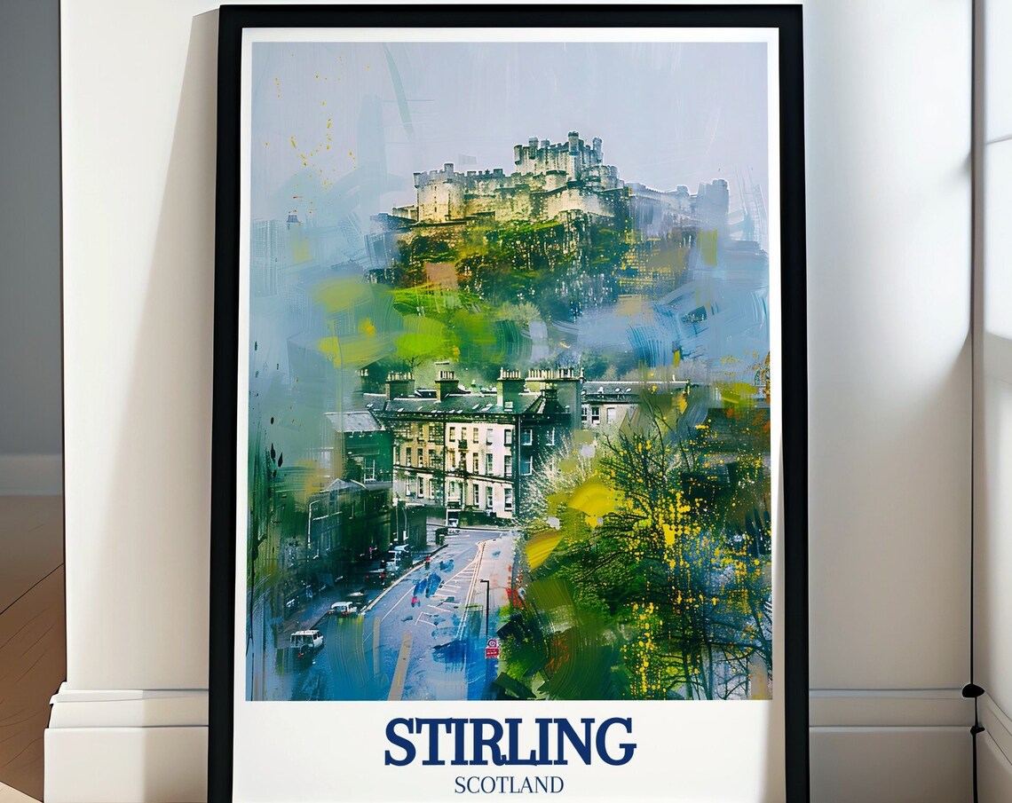 Stirling Castle Painterly Old Town Street Historic Scotland Poster