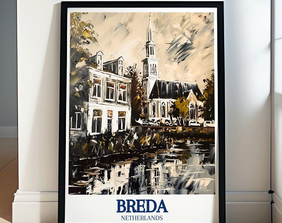 Breda Travel Print Kerkplein Great Church Poster Kerkplein Great Church Print And Breda Travel Art Erkplein Great Church Travel Poster
