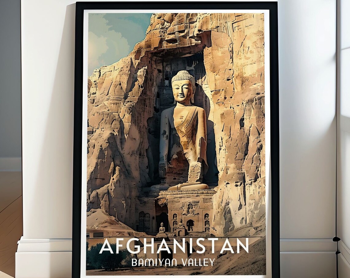Afghanistan Bamiyan Valley Great Buddha Cliff Carving Poster