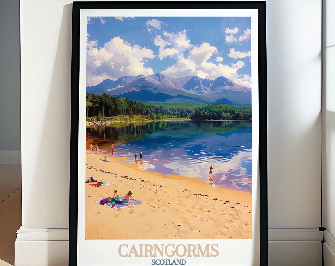 Cairngorms Scotland Loch Morlich Sandy Beach Summer Scene Poster