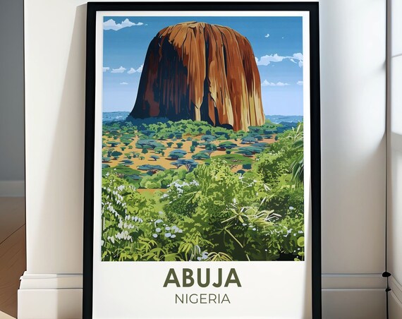 Nigeria Poster Nigeria Decor Zuma Rock Fine Line Print Zuma Rock Gift Zuma Rock Home Decor