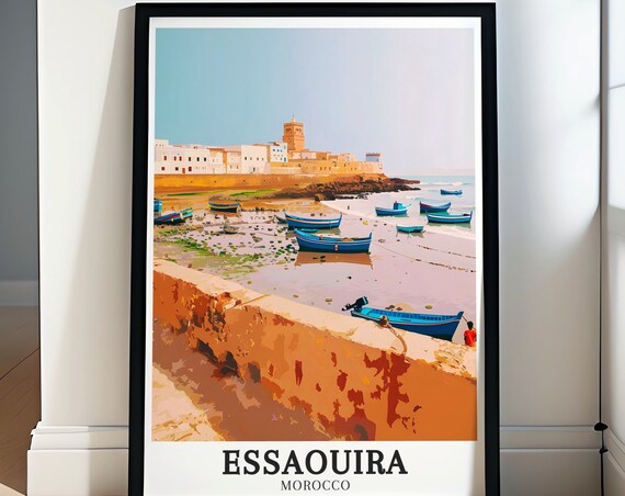 Essaouira Travel Art Skala Fortress Atlantic Ocean Art Morocco Art And Posters Essaouira Decor Essaouira Gift Skala Fortress Gift