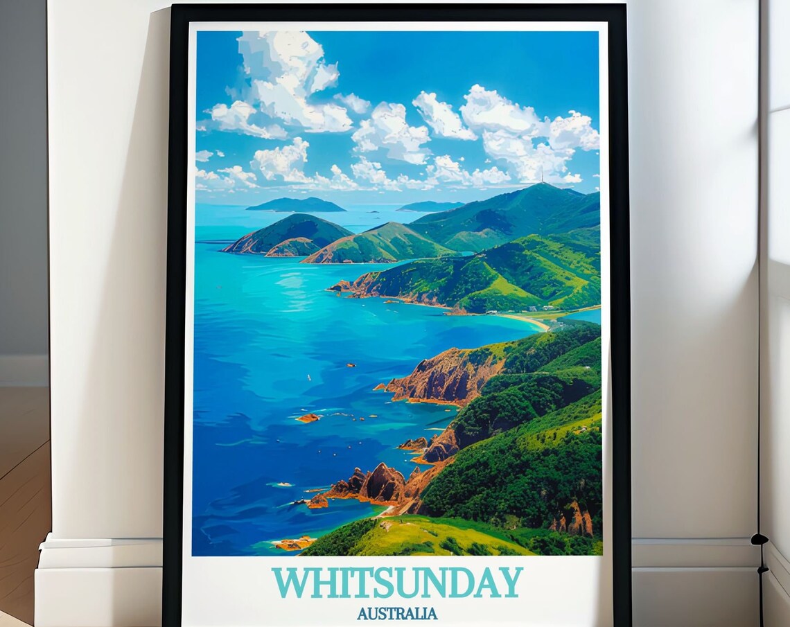 Whitsunday Scenic Great South Molle Island Coastline Travel Poster