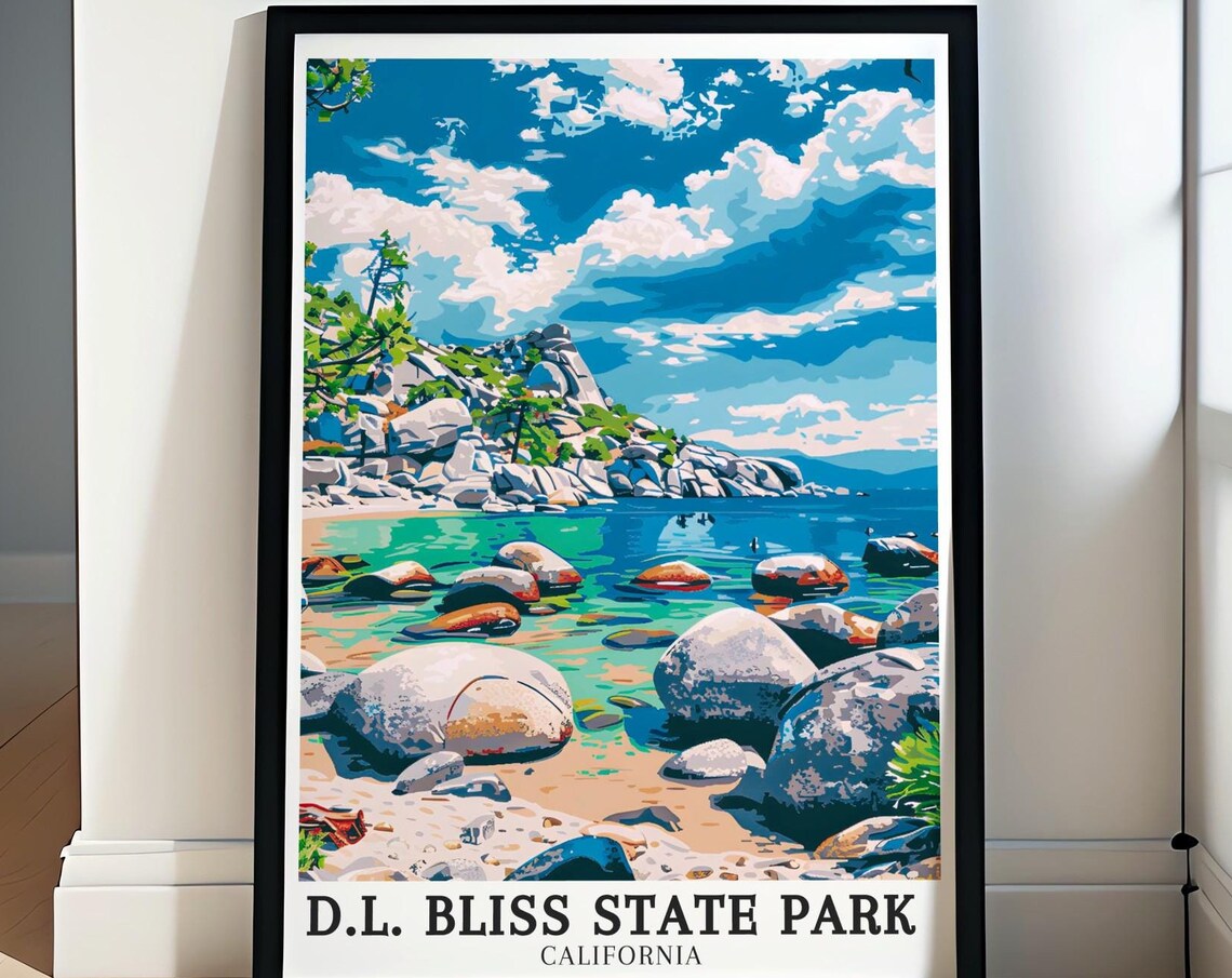 D.L. Bliss State Park Lake Tahoe Granite Boulders Shoreline Poster
