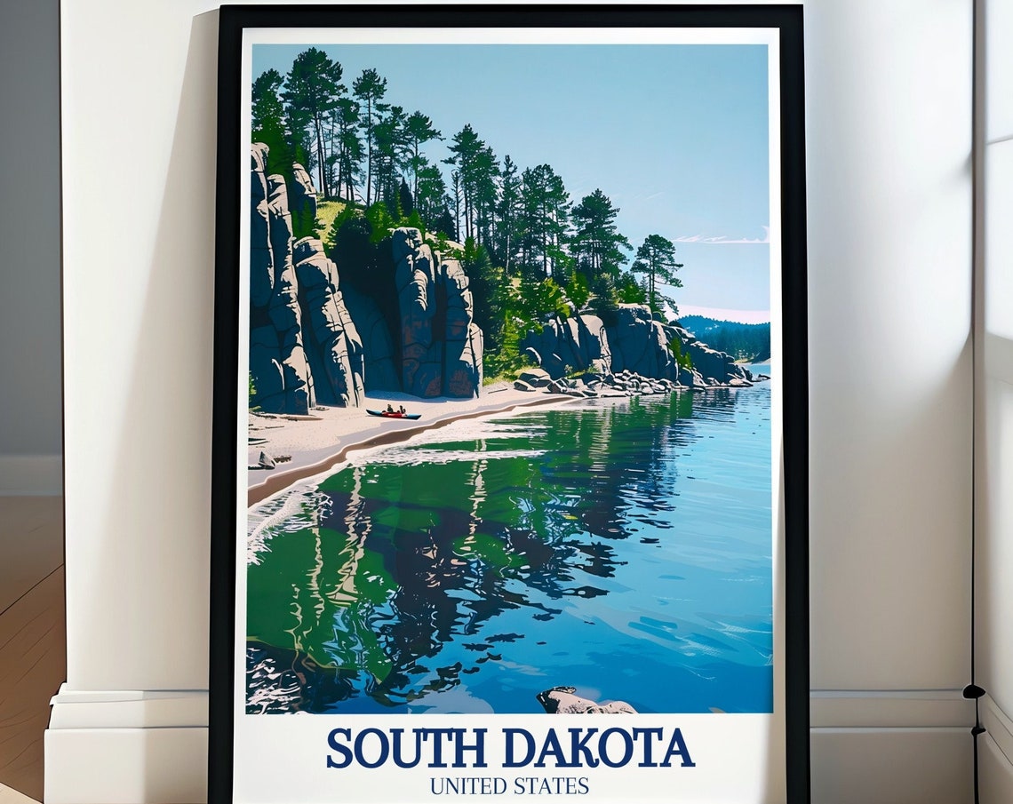 South Dakota Sylvan Lake Pine Cliffs Black Hills Water Poster