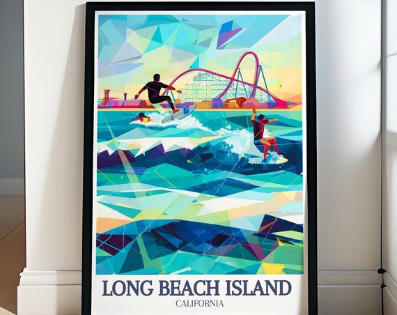 Long Beach Island Wall Art Ship Bottom Beach And Fantasy Island Art Long Beach Travel Art And New Jersey Poster