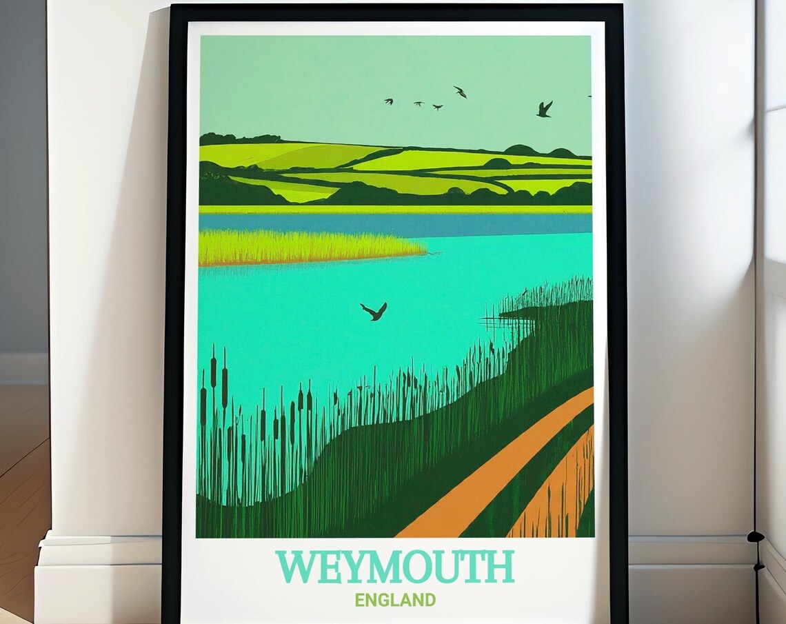 Weymouth England Radipole Lake Nature Reserve Birding Travel Poster