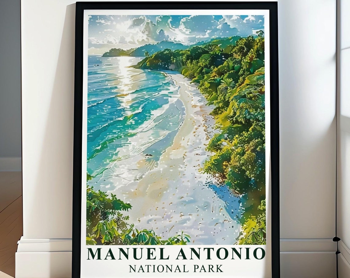 Manuel Antonio National Park White Sand Beach and Rainforest Poster