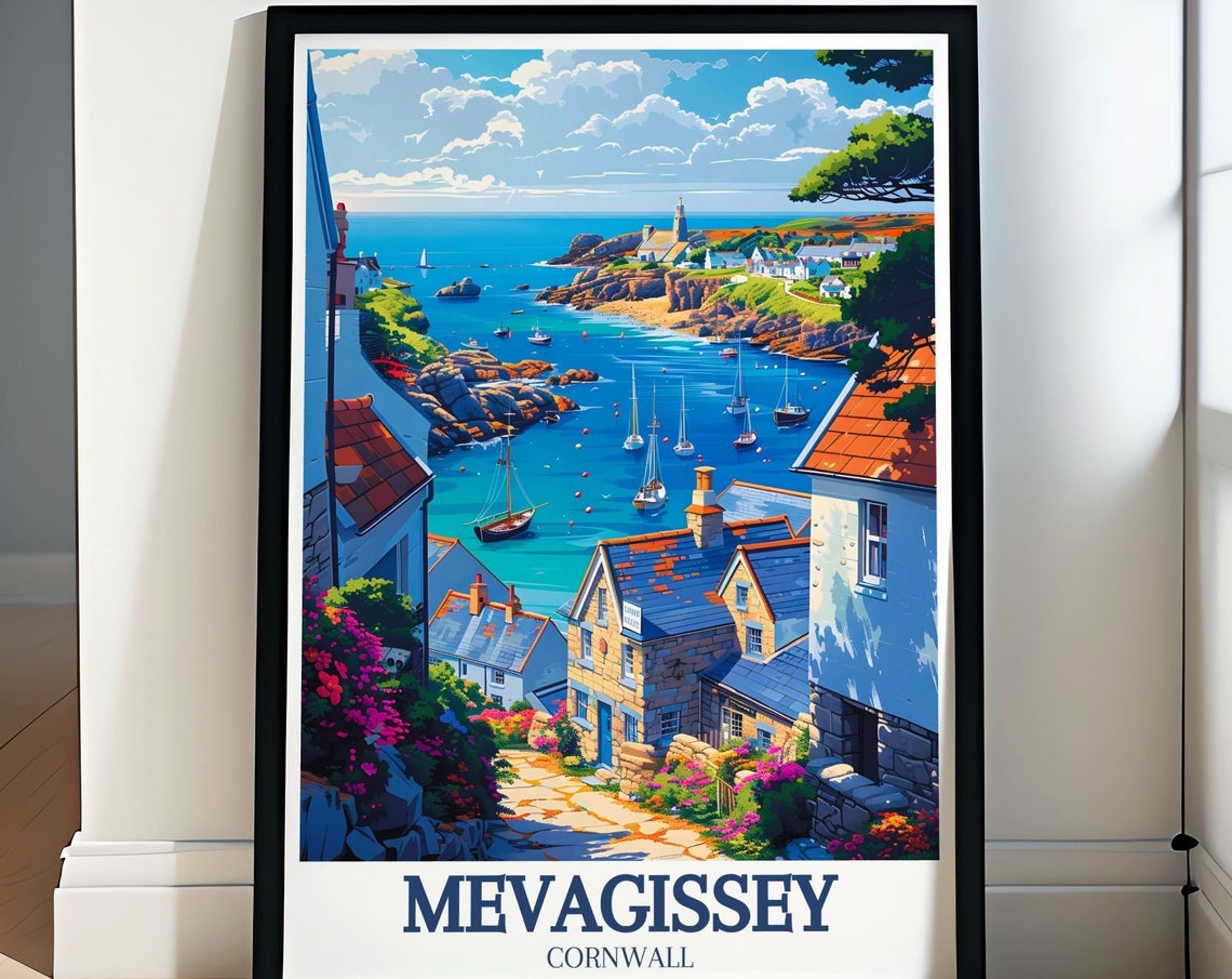 Mevagissey Cornwall Village Path Leading Down To The Harbor Poster