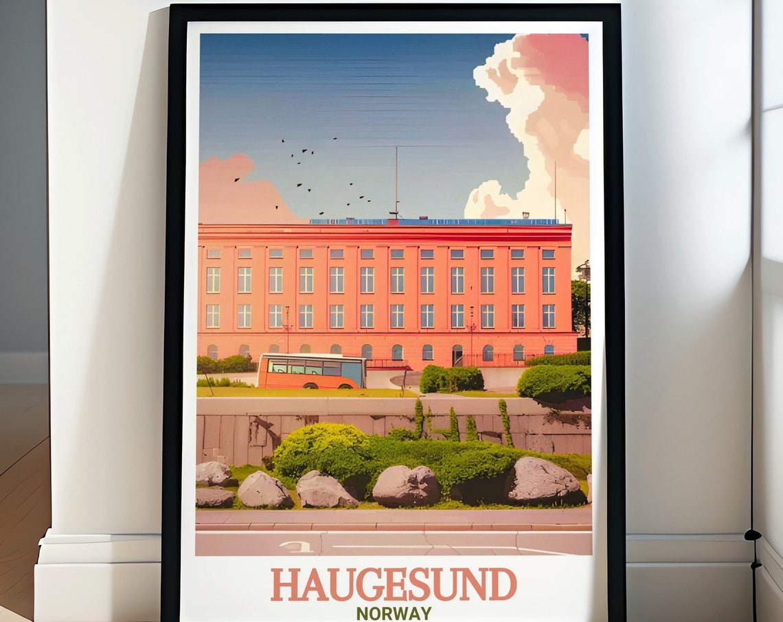 Haugesund Wall Art Haugesund City Hall Wall Print Haugesund From City Hall Travel Posters Haugesund Norway Travel Gift