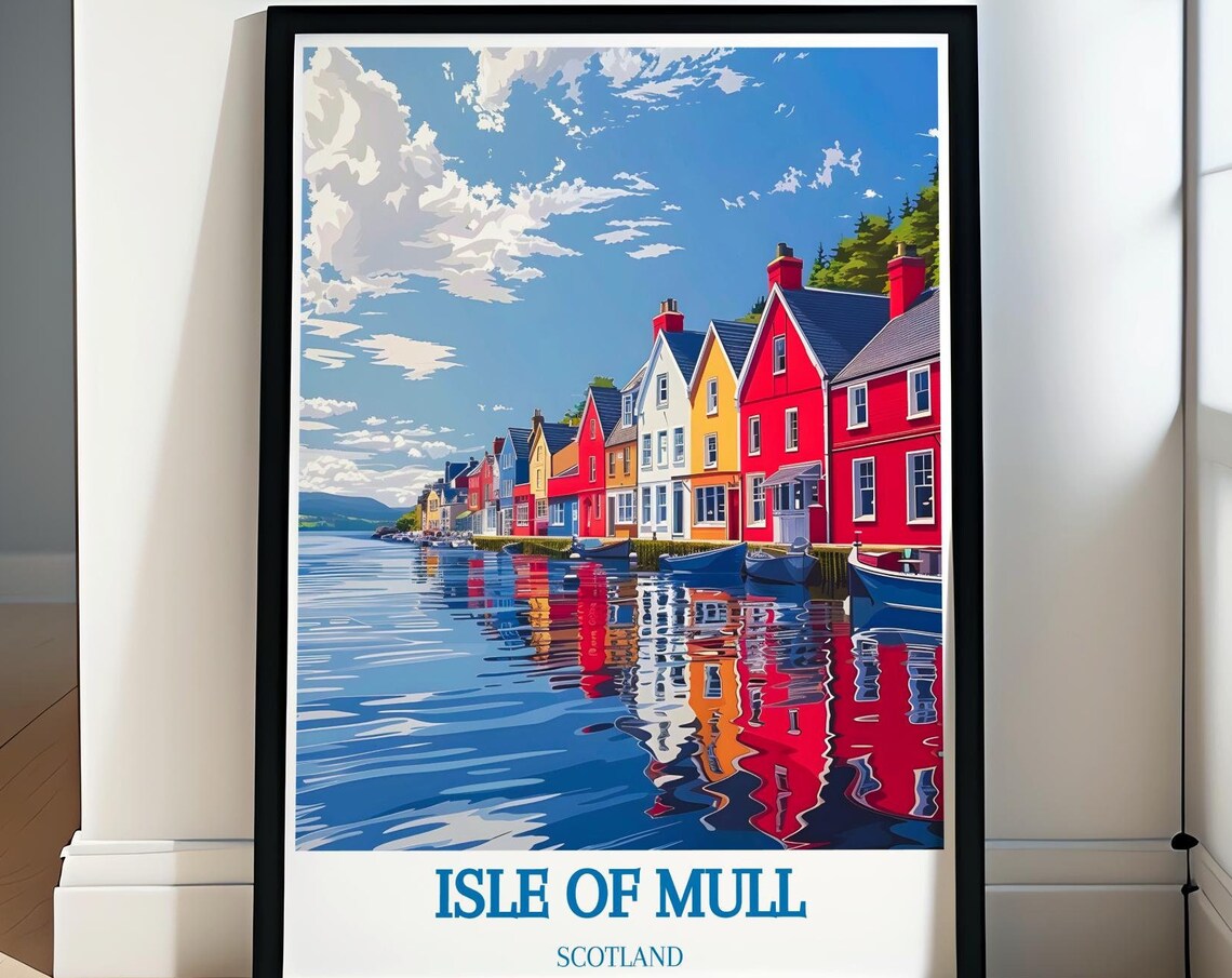 Isle of Mull Tobermory Colorful Waterfront Houses Scotland Poster