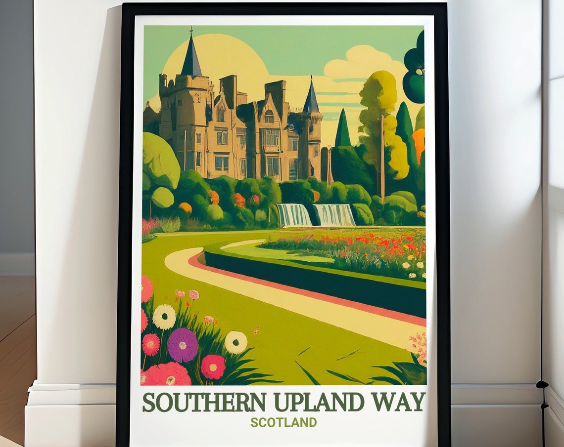 Southern Upland Way Scotland Blossoming Castle Gardens Lake Poster