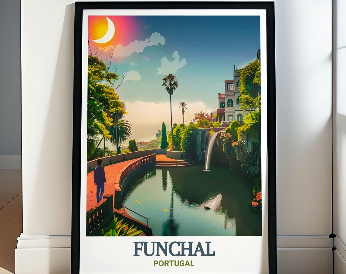 Monte Palace Tropical Garden Lake Madeira Portugal Travel Poster