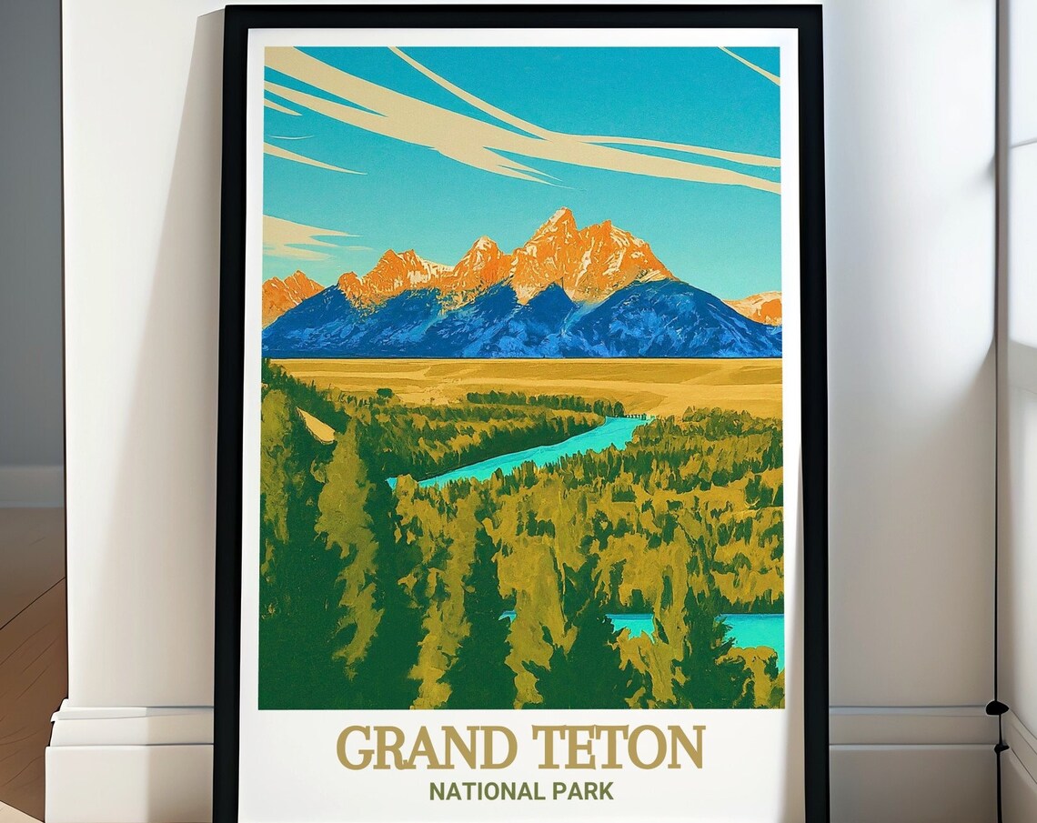 Grand Teton National Park Snake River Overlook Mountains Poster