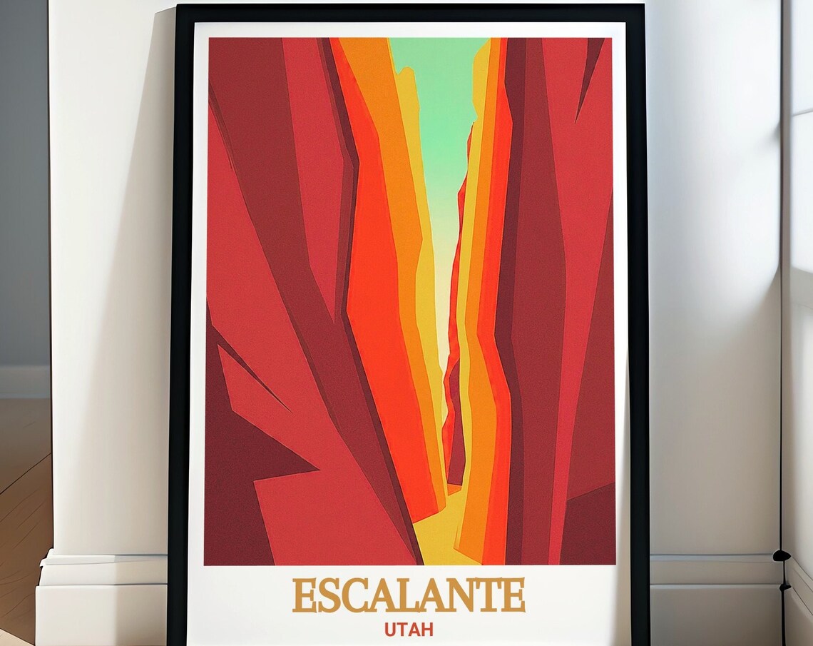 Escalante Utah Slot Canyon Red Rock Abstract Southwest Art Poster