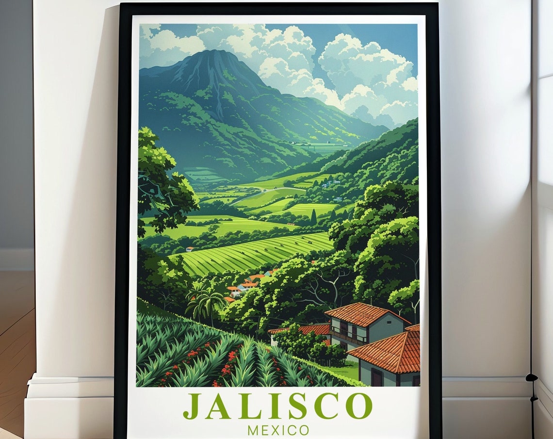 Jalisco Agave Fields Rolling Green Hills Mexico Countryside Poster