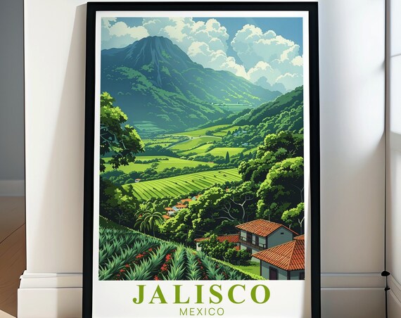 Jalisco Agave Fields Rolling Green Hills Mexico Countryside Poster