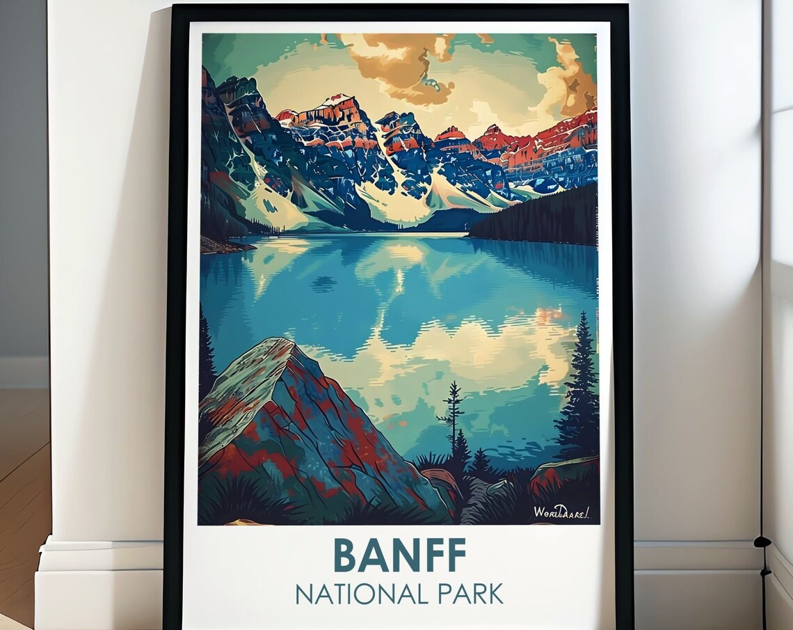 Banff National Park Moraine Lake Rocky Mountain Reflection Poster