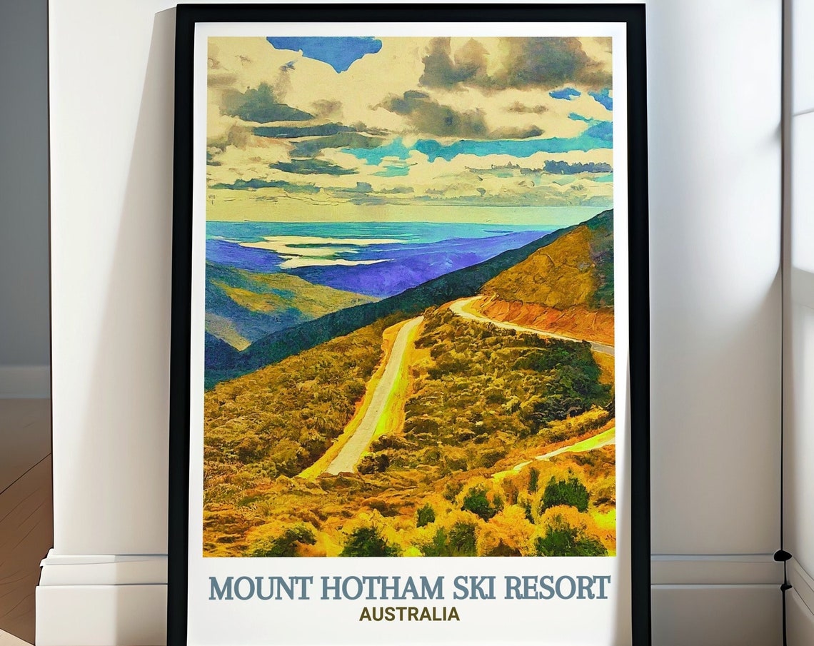 Mount Hotham Great Alpine Road Golden Hills Australia Travel Poster