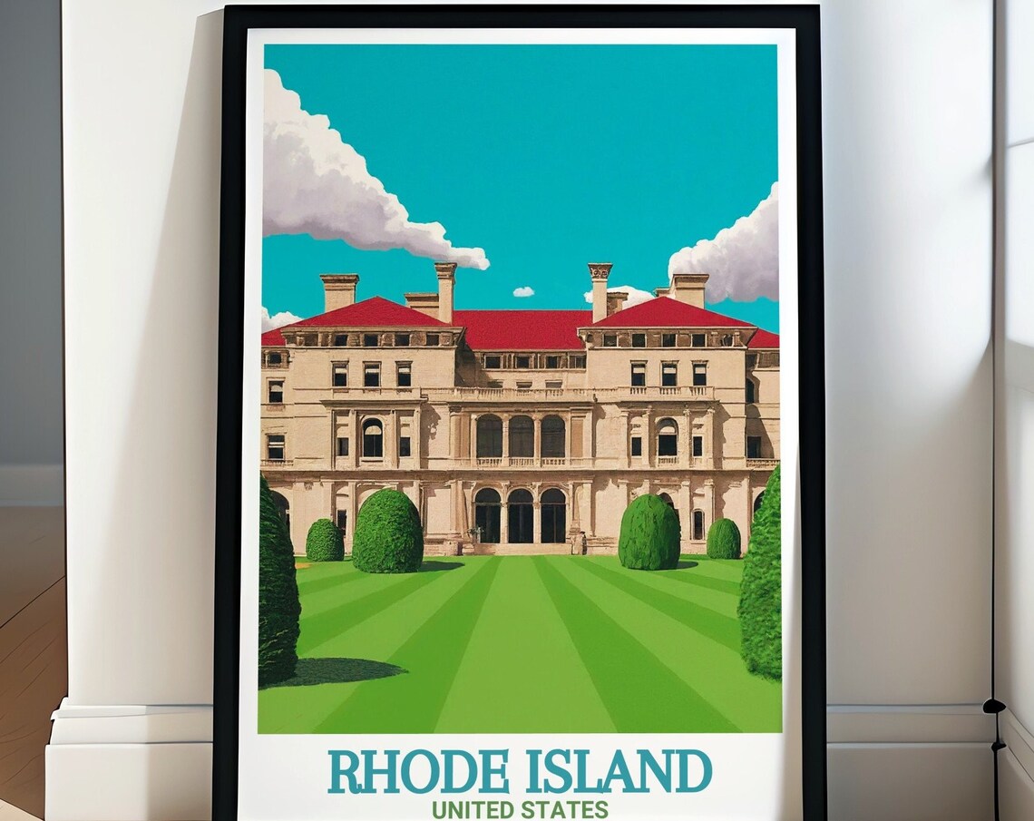 Rhode Island USA Newport Breakers Mansion Gilded Age Art Poster
