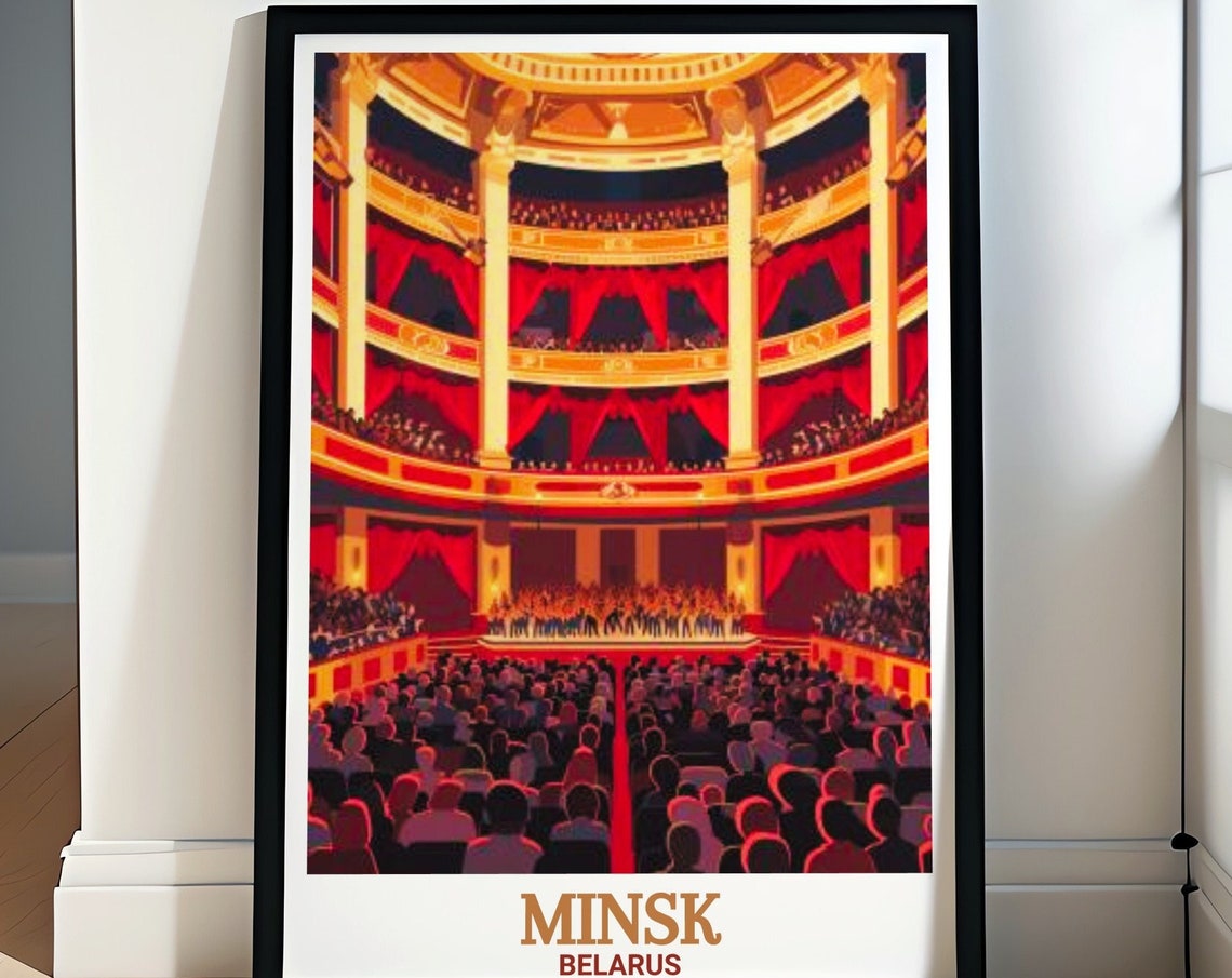 Minsk Travel Print Minsk National Opera And Ballet Theatre Travel Poster Minsk National Opera And Ballet Theatre Art Print