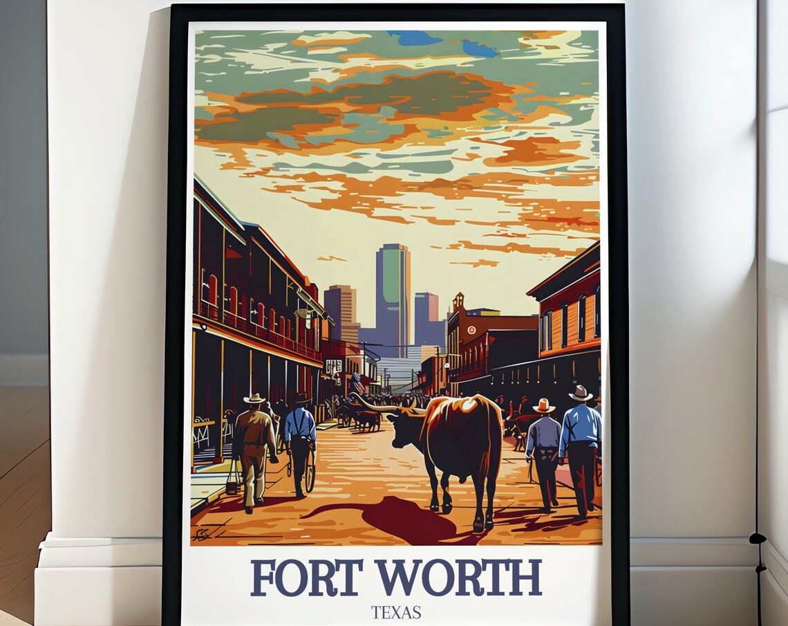 Fort Worth Travel Arts Fort Worth Wall Art And Travel Memorabilia Decor Stockyards Exchange Street Art Prints Fort Worth Stockyards Gift