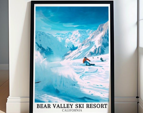 Bear Valley Ski Resort Travel Print Bear Valley Sierra Nevada Ski Resort Print Bear Valley Ski Resort Art Bear Valley Sierra Nevada Art