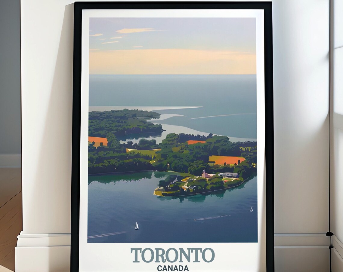 Toronto Islands Canada Aerial View Over The Calm Lake Ontario Poster