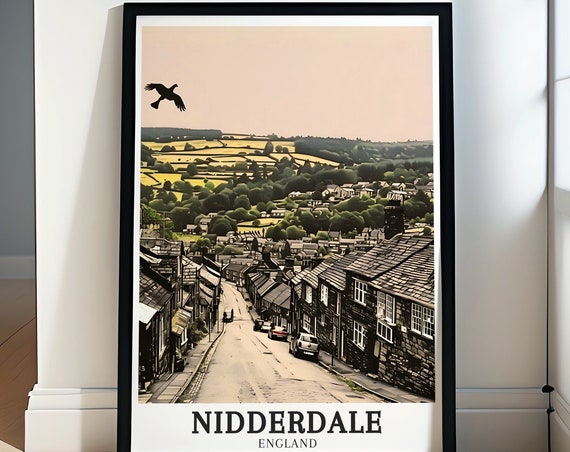 Nidderdale Travel Print Pateley Bridge Yorkshire Dales Art Nidderdale Print Nidderdale Poster Pateley Bridge Yorkshire Dales Poster