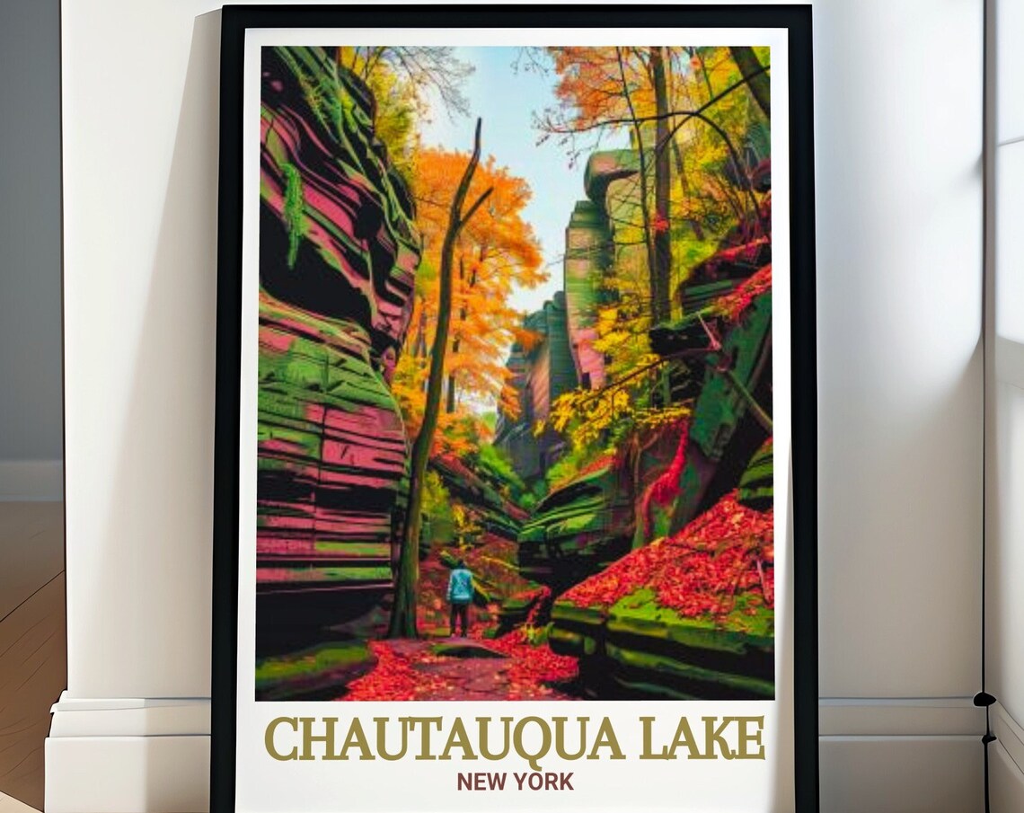 Chautauqua Lake New York Autumn Gorge Scenic Hiking Trail Poster
