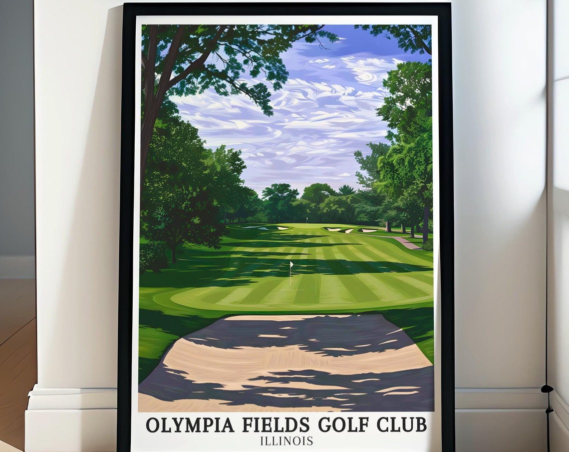 Olympia Fields Golf Club Illinois Tree-Lined Fairway Bunker Poster